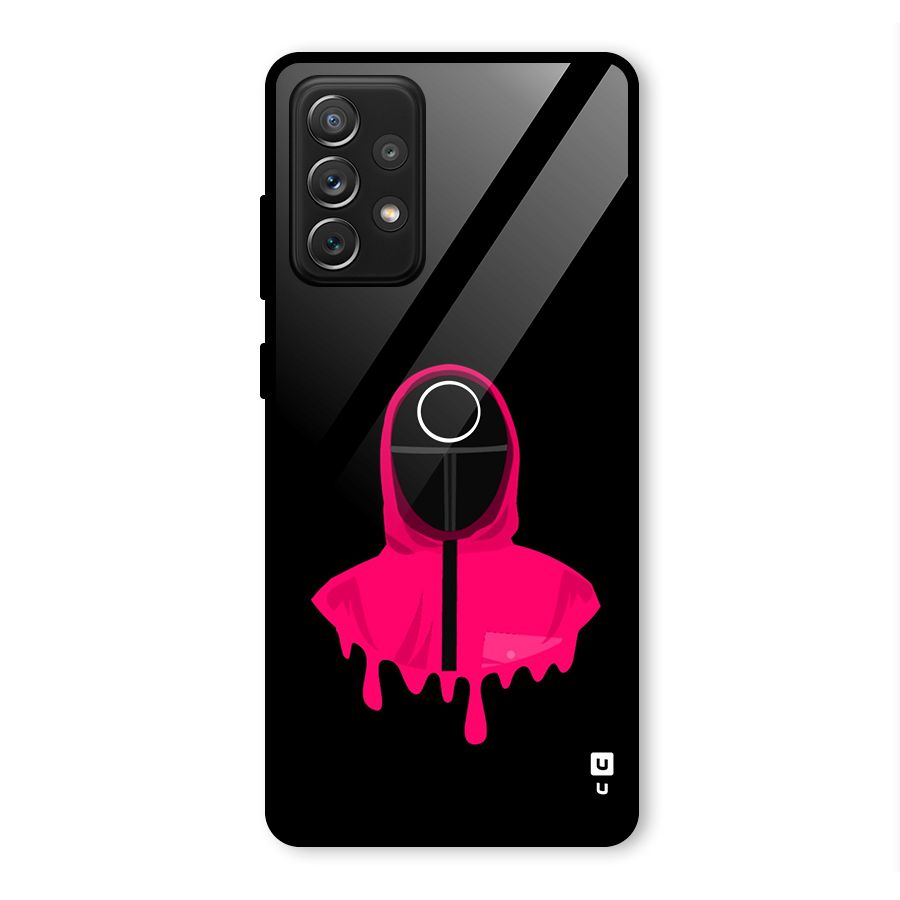 Squid Game Illustration Art Glass Back Case for Galaxy A72