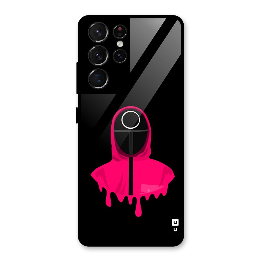 Squid Game Illustration Art Glass Back Case for Galaxy S21 Ultra 5G