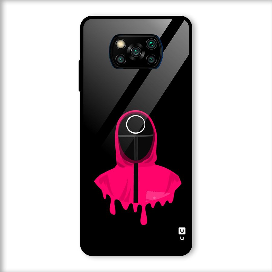 Squid Game Illustration Art Glass Back Case for Poco X3