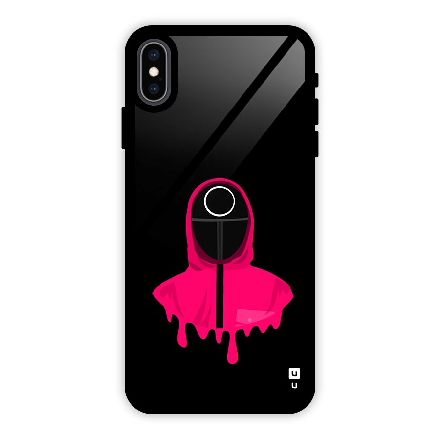 Squid Game Illustration Art Glass Back Case for iPhone XS Max