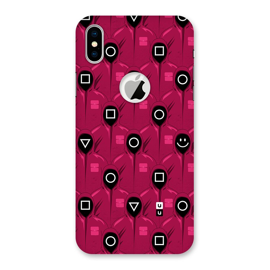 Squid Gamers Pattern Back Case for iPhone X Logo Cut