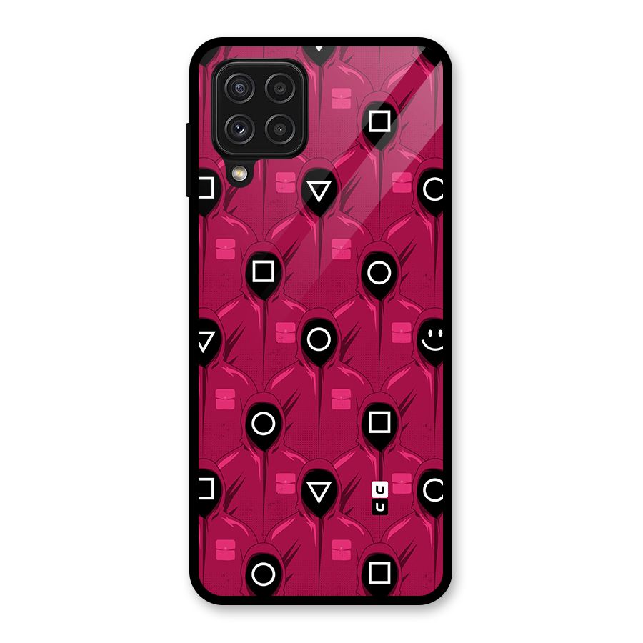 Squid Gamers Pattern Glass Back Case for Galaxy A22 4G