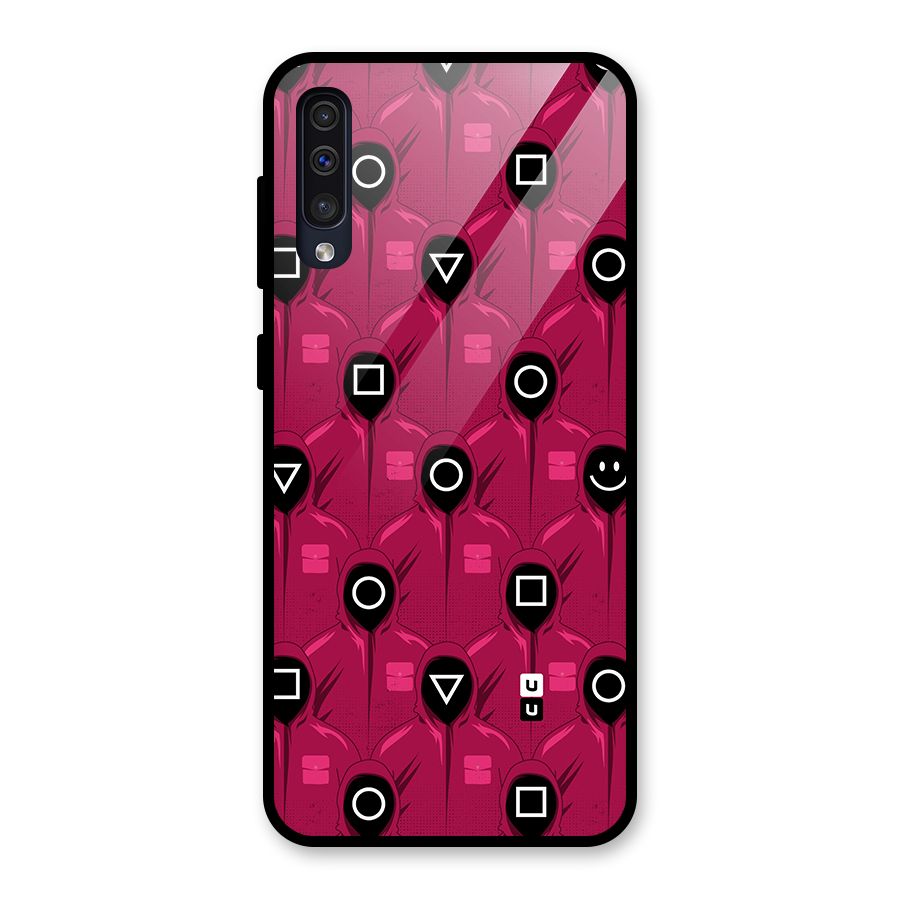 Squid Gamers Pattern Glass Back Case for Galaxy A50