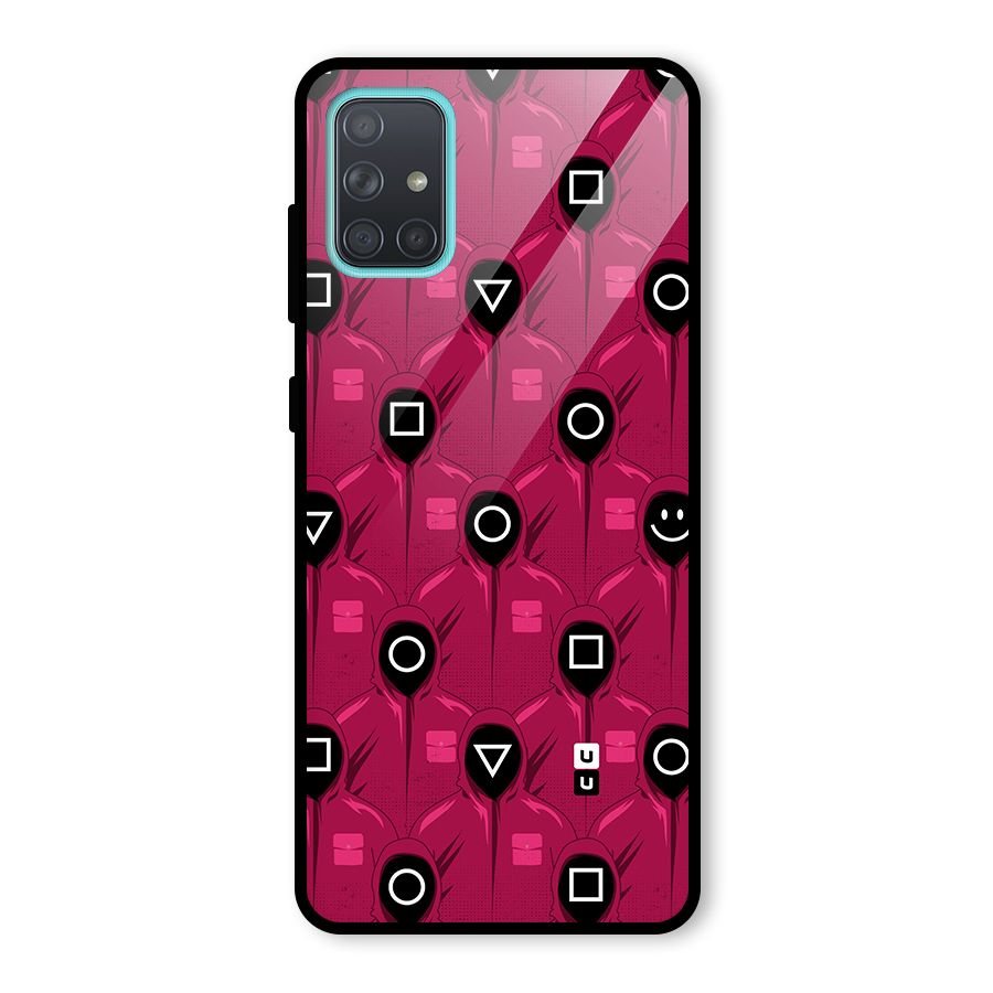 Squid Gamers Pattern Glass Back Case for Galaxy A71