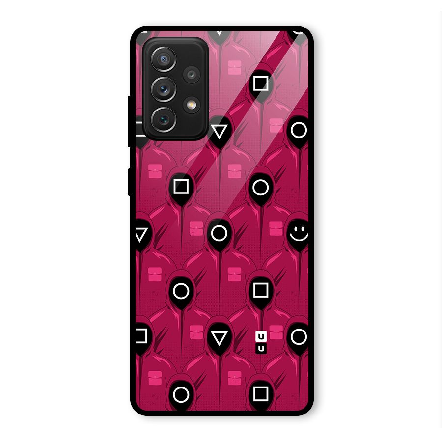 Squid Gamers Pattern Glass Back Case for Galaxy A72