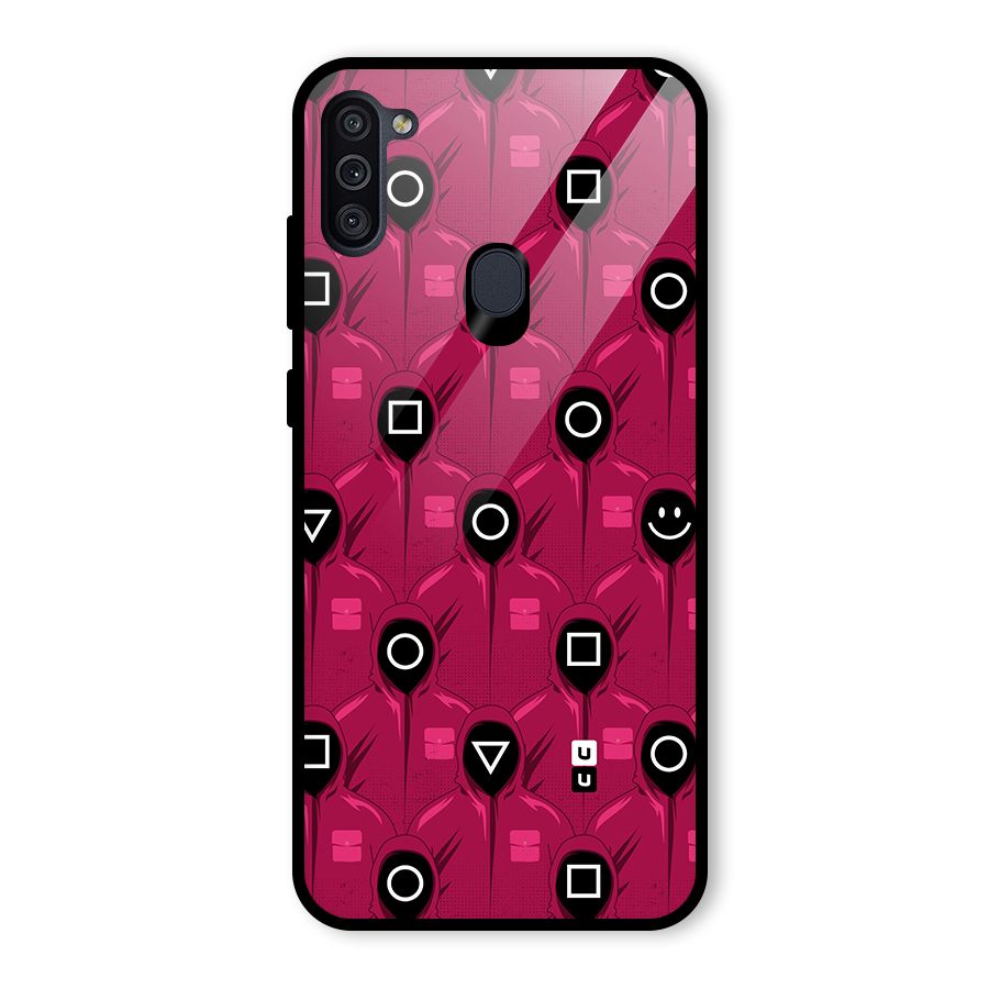 Squid Gamers Pattern Glass Back Case for Galaxy M11