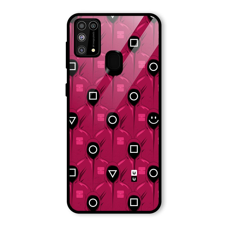 Squid Gamers Pattern Glass Back Case for Galaxy M31