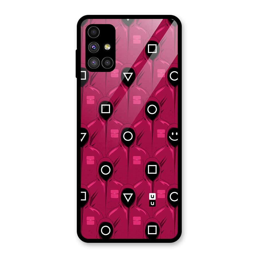 Squid Gamers Pattern Glass Back Case for Galaxy M51