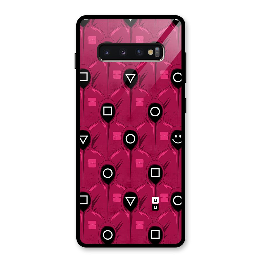 Squid Gamers Pattern Glass Back Case for Galaxy S10 Plus