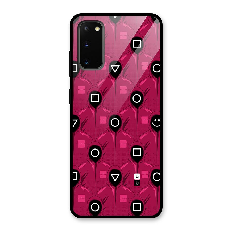 Squid Gamers Pattern Glass Back Case for Galaxy S20