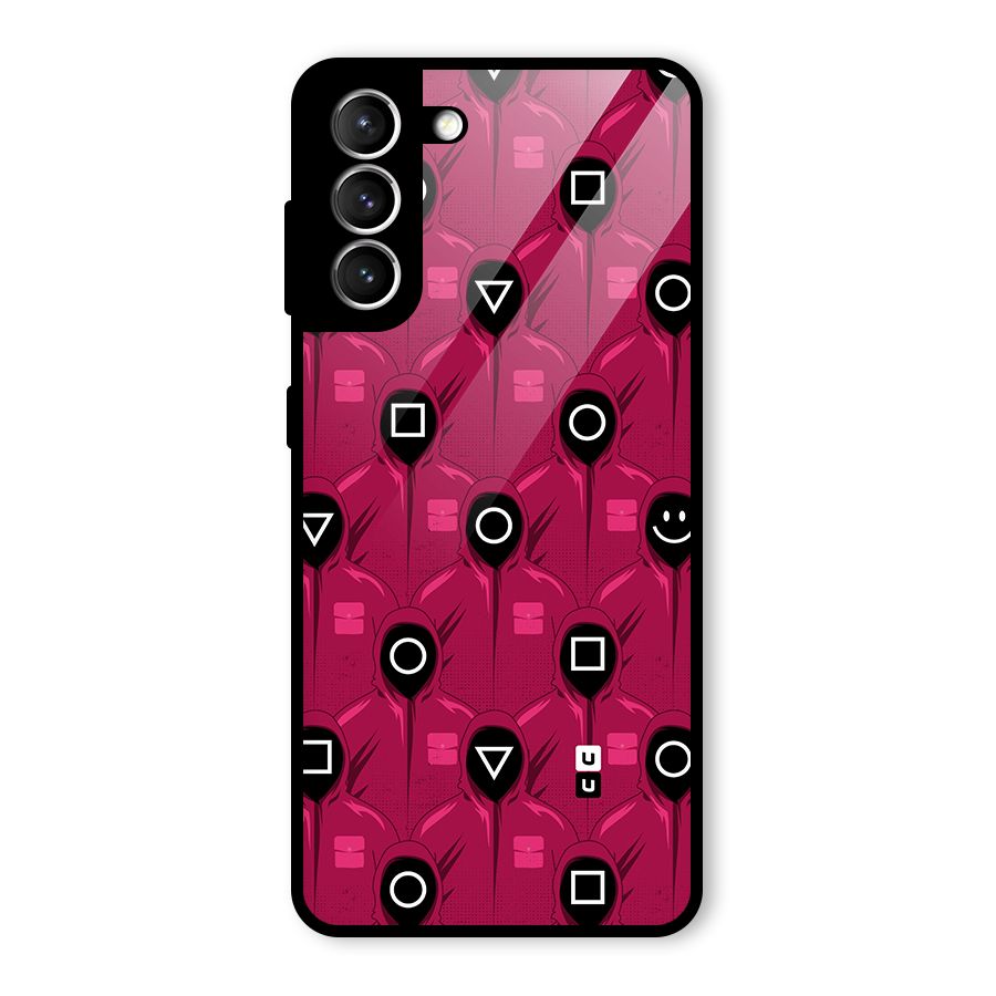 Squid Gamers Pattern Glass Back Case for Galaxy S21 5G