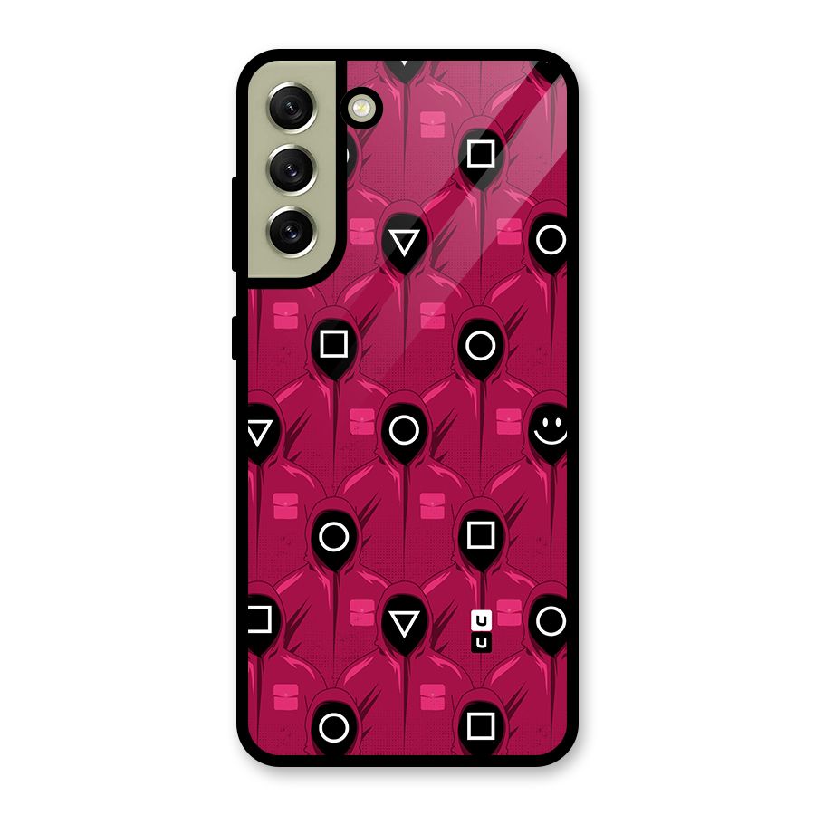 Squid Gamers Pattern Glass Back Case for Galaxy S21 FE 5G