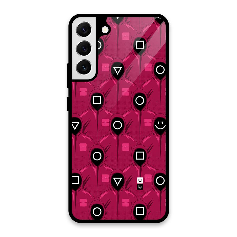 Squid Gamers Pattern Glass Back Case for Galaxy S22 Plus 5G