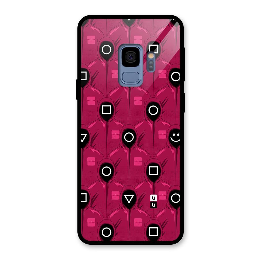 Squid Gamers Pattern Glass Back Case for Galaxy S9
