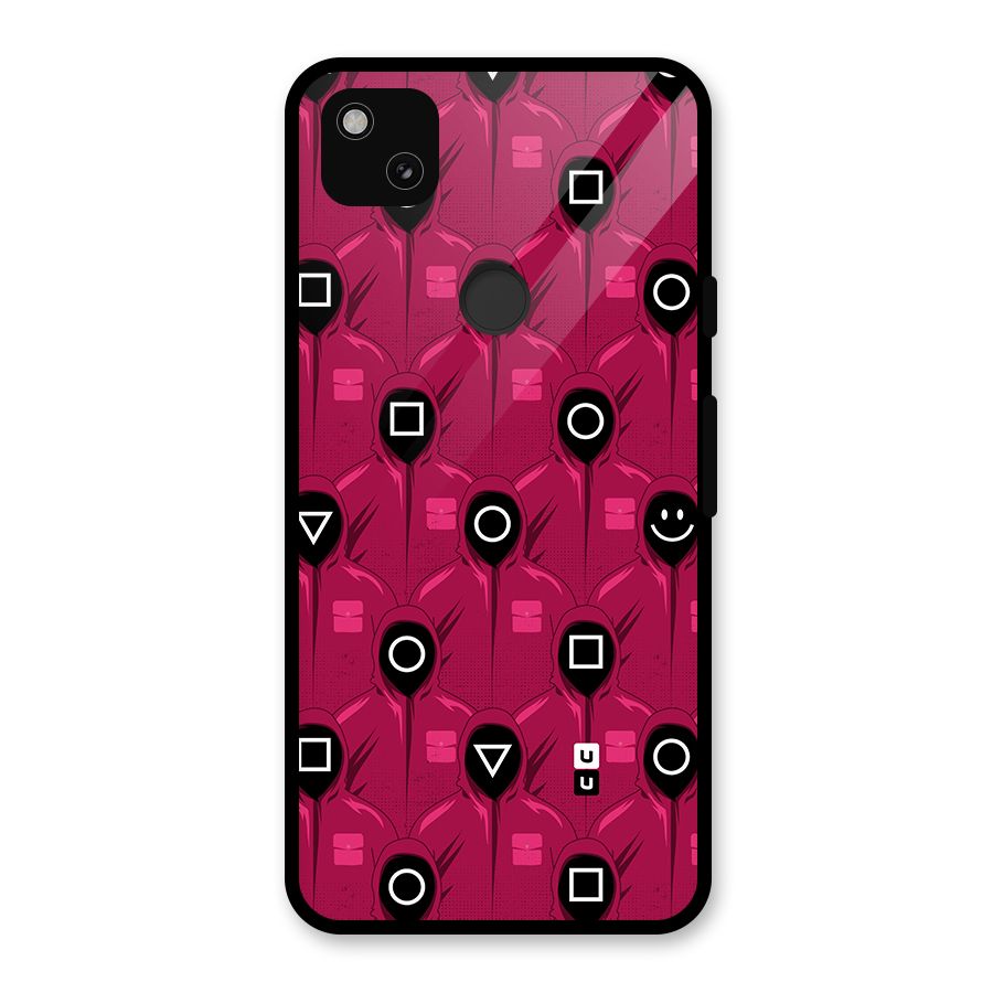 Squid Gamers Pattern Glass Back Case for Google Pixel 4a