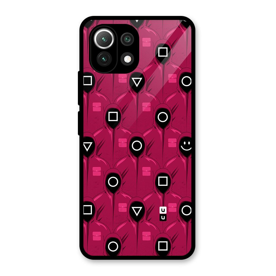 Squid Gamers Pattern Glass Back Case for Mi 11 Lite