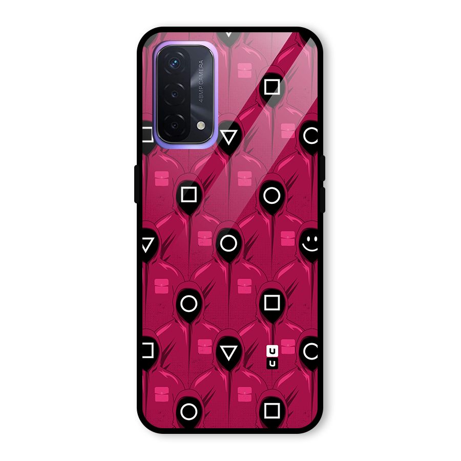 Squid Gamers Pattern Glass Back Case for Oppo A74 5G
