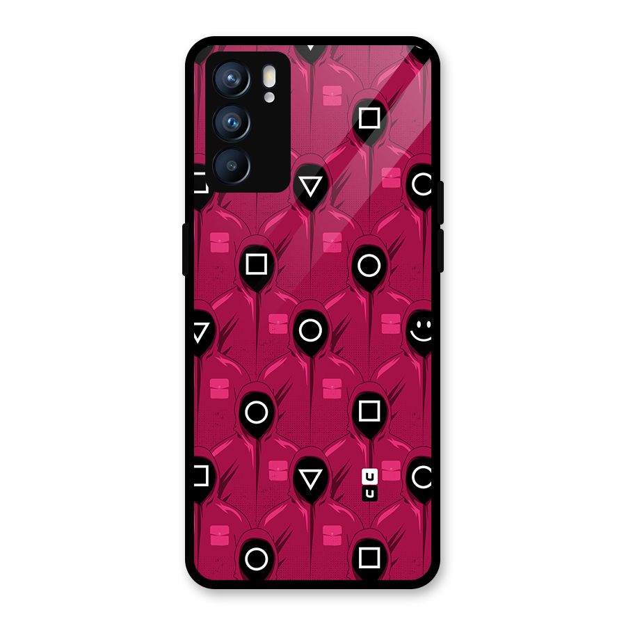 Squid Gamers Pattern Glass Back Case for Oppo Reno6 5G