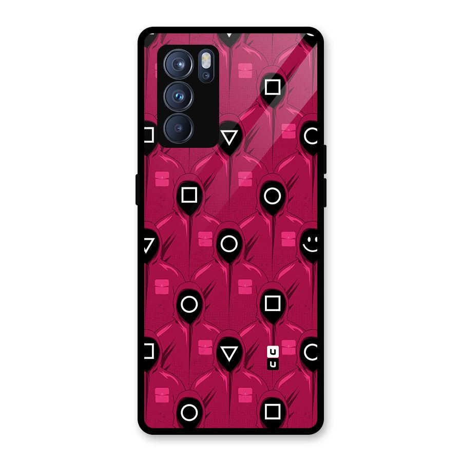 Squid Gamers Pattern Glass Back Case for Oppo Reno6 Pro 5G