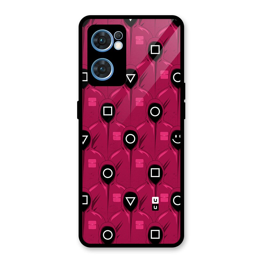 Squid Gamers Pattern Glass Back Case for Oppo Reno7 5G