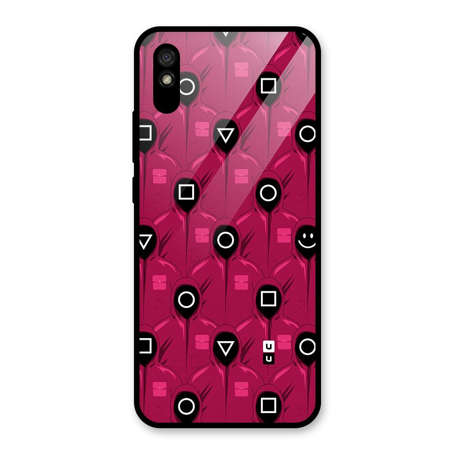 Squid Gamers Pattern Glass Back Case for Redmi 9i