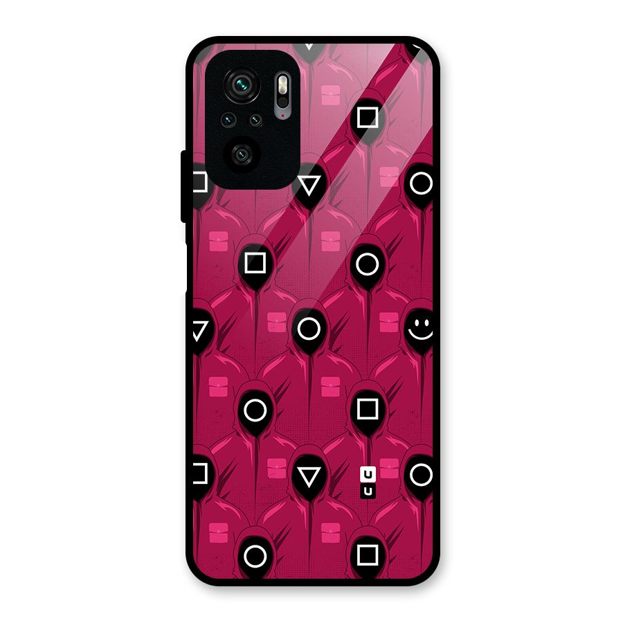 Squid Gamers Pattern Glass Back Case for Redmi Note 10S