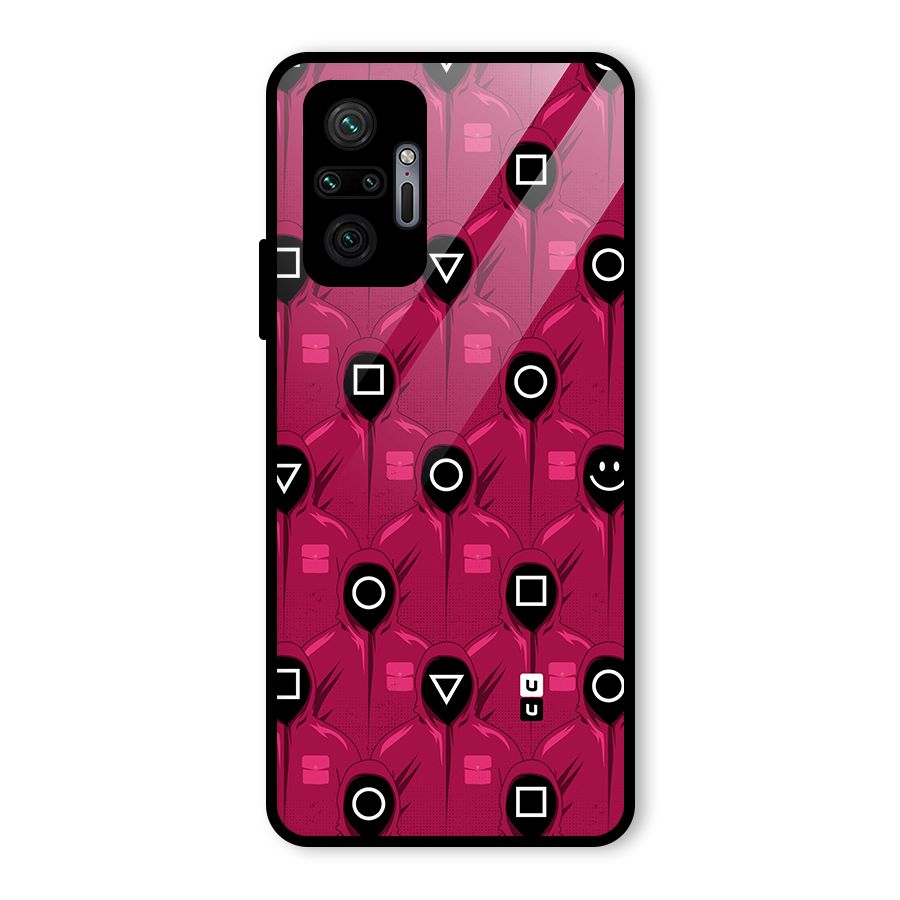 Squid Gamers Pattern Glass Back Case for Redmi Note 10 Pro