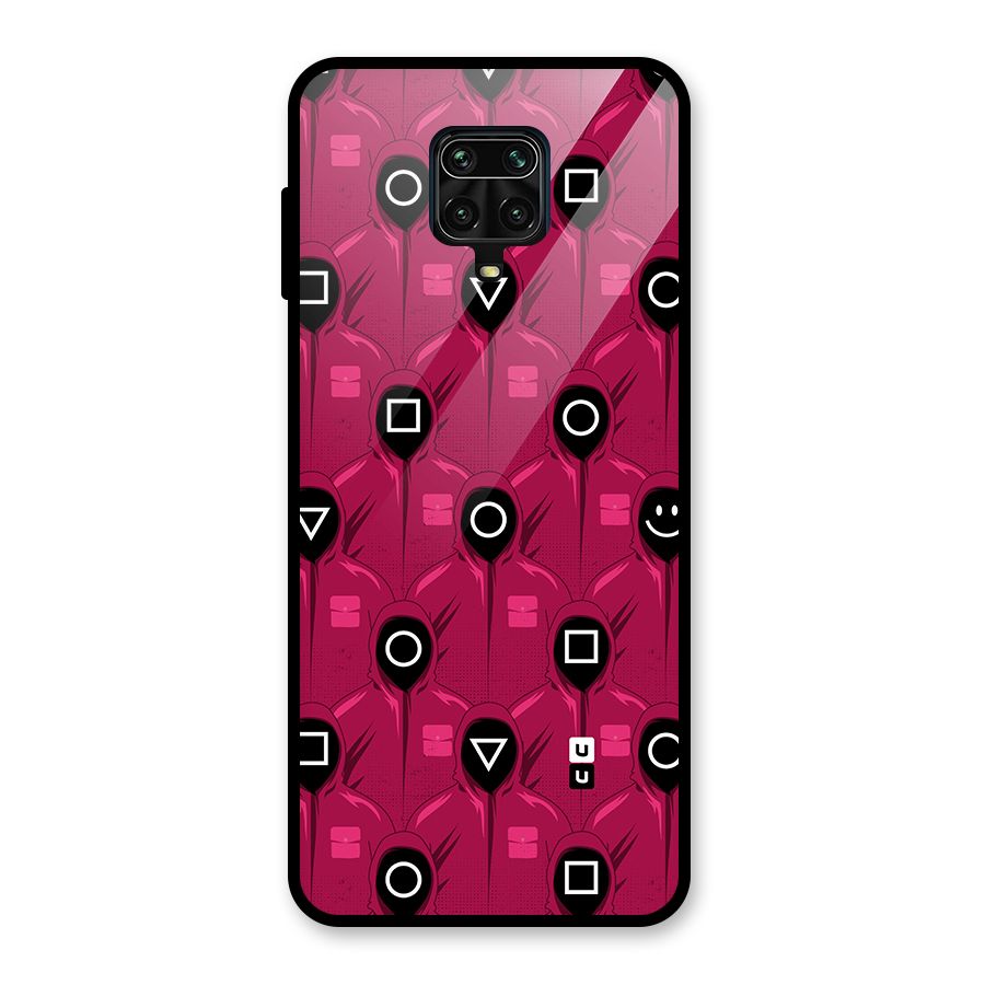 Squid Gamers Pattern Glass Back Case for Redmi Note 9 Pro