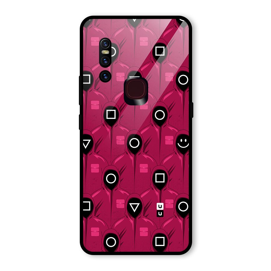 Squid Gamers Pattern Glass Back Case for Vivo V15