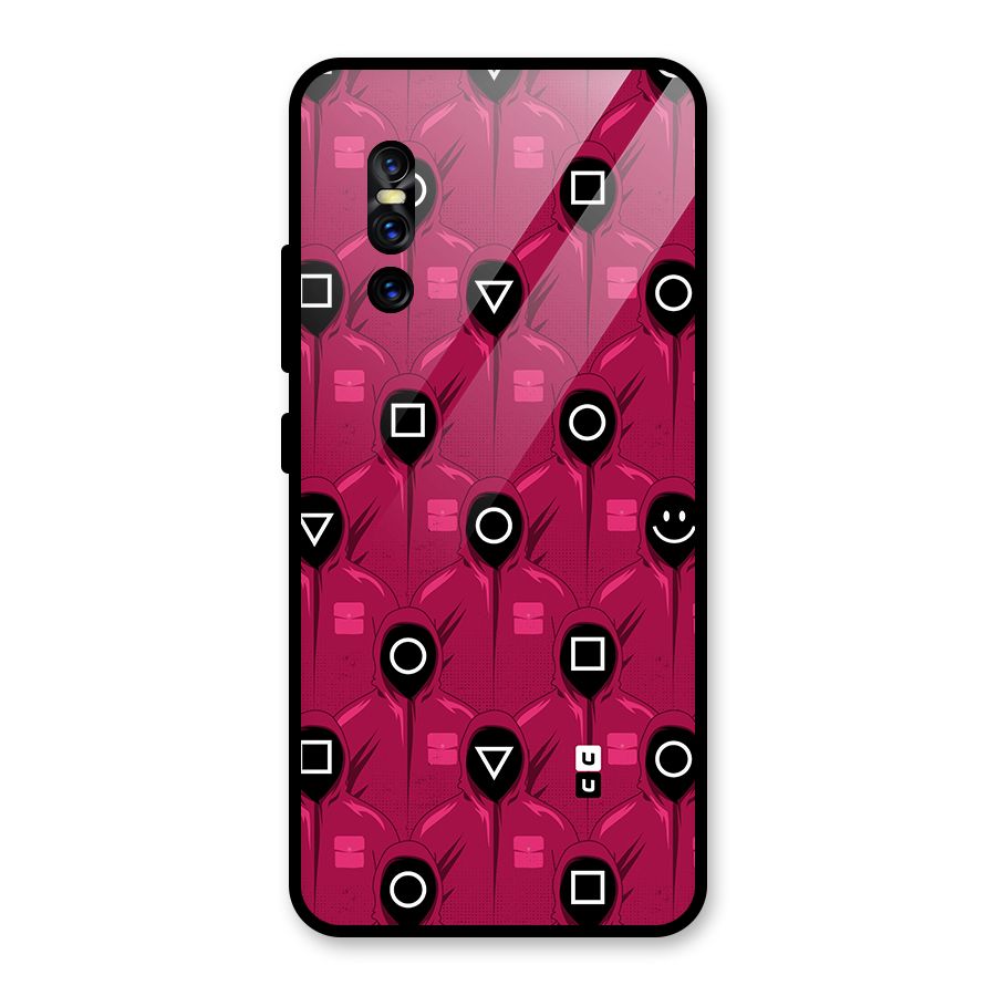 Squid Gamers Pattern Glass Back Case for Vivo V15 Pro