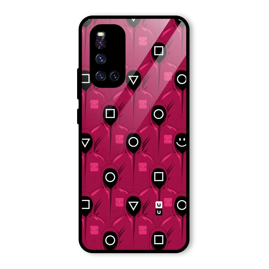 Squid Gamers Pattern Glass Back Case for Vivo V19