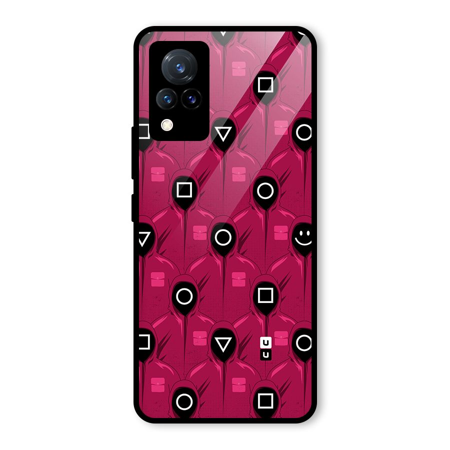Squid Gamers Pattern Glass Back Case for Vivo V21 5G