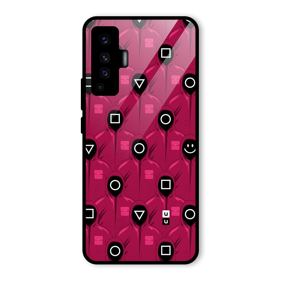 Squid Gamers Pattern Glass Back Case for Vivo X50
