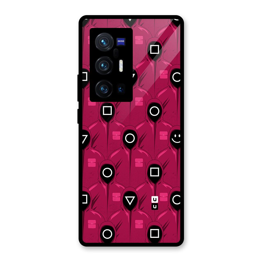 Squid Gamers Pattern Glass Back Case for Vivo X70 Pro Plus