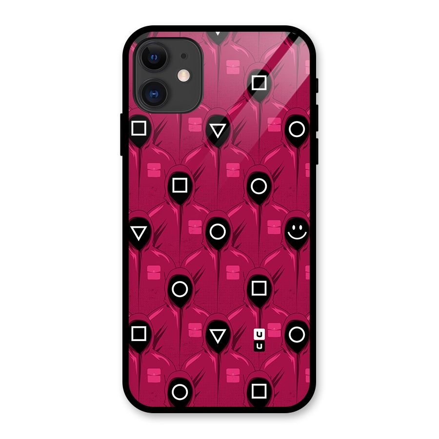 Squid Gamers Pattern Glass Back Case for iPhone 11