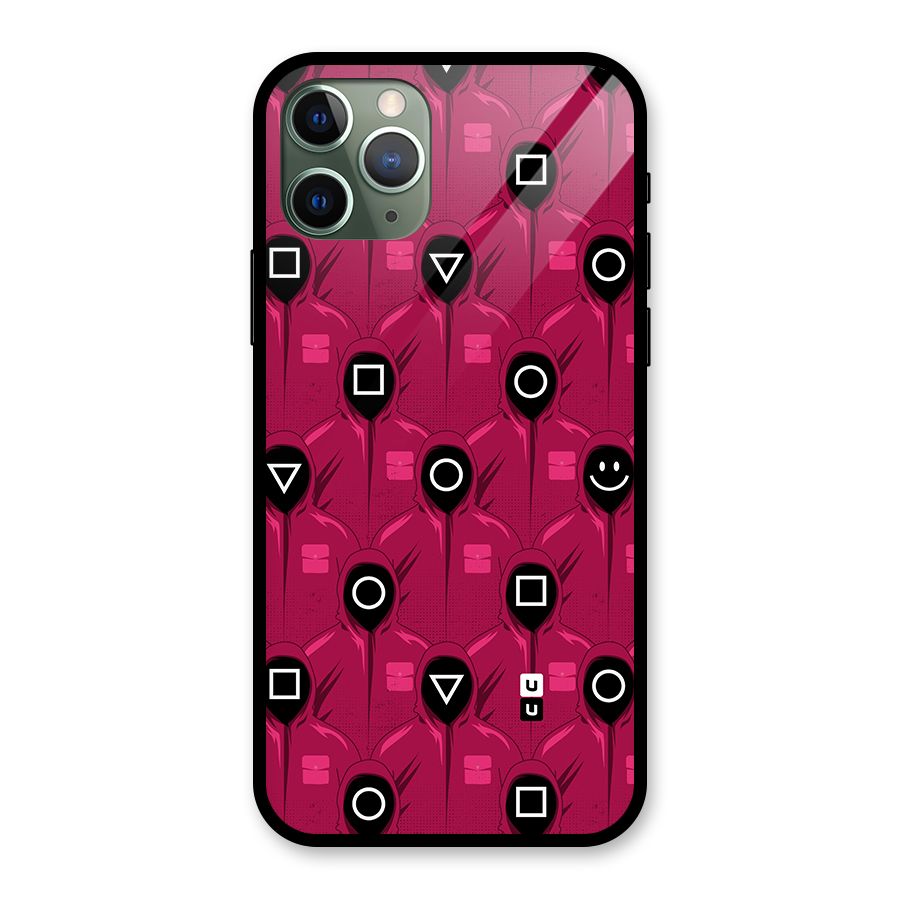 Squid Gamers Pattern Glass Back Case for iPhone 11 Pro