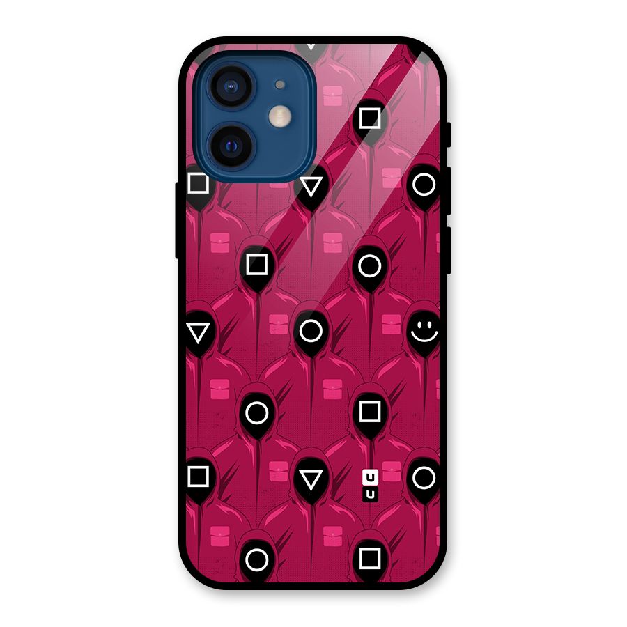 Squid Gamers Pattern Glass Back Case for iPhone 12 Mini