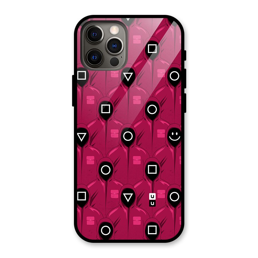 Squid Gamers Pattern Glass Back Case for iPhone 12 Pro
