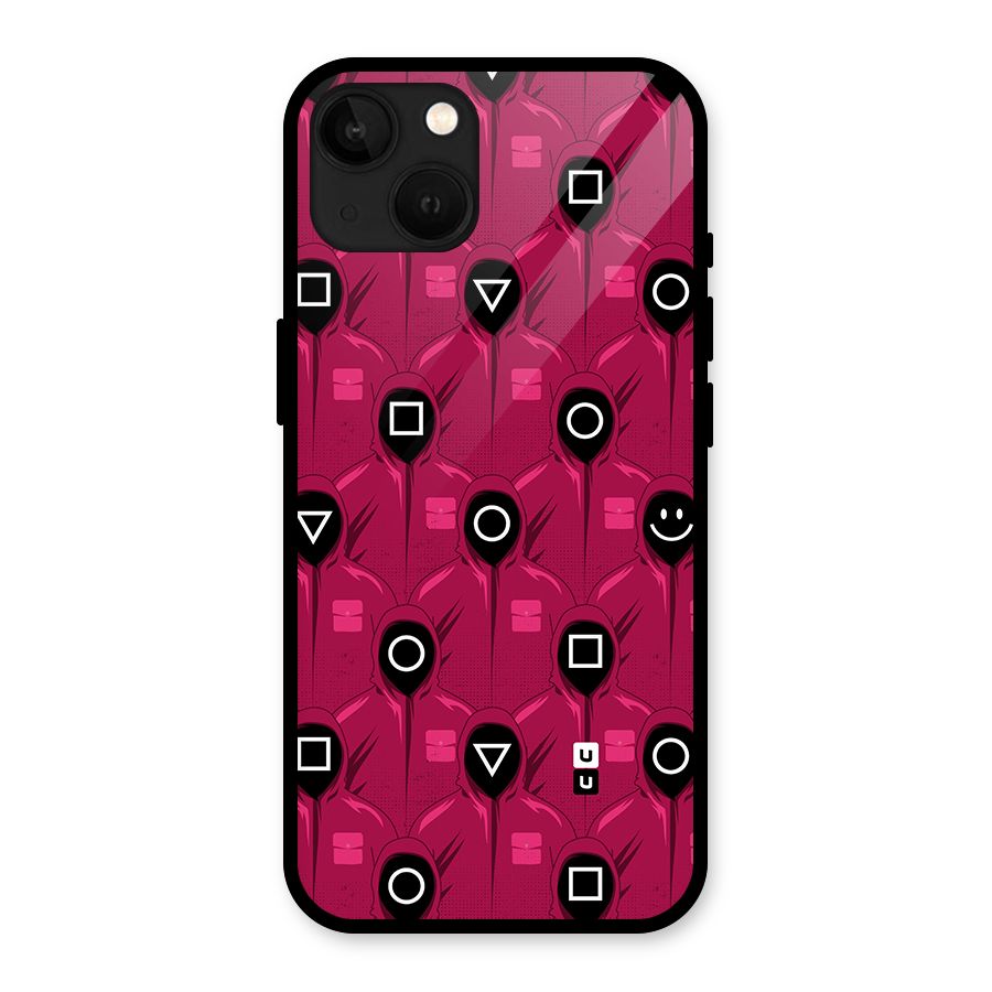 Squid Gamers Pattern Glass Back Case for iPhone 13