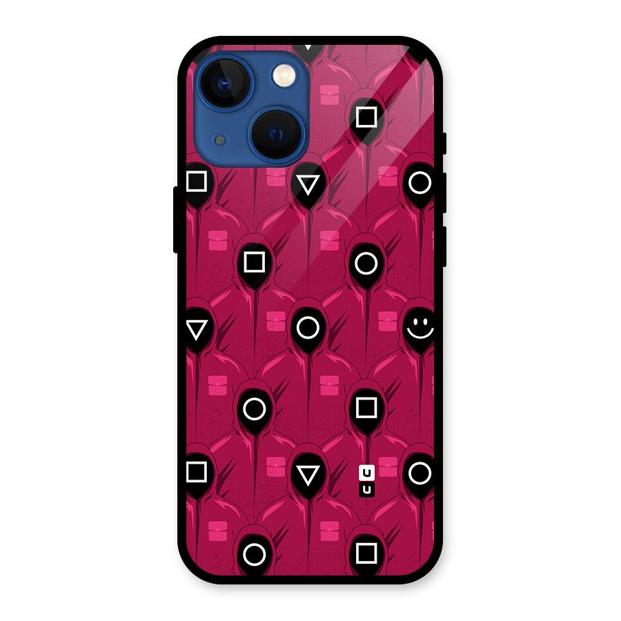 Squid Gamers Pattern Glass Back Case for iPhone 13 Mini