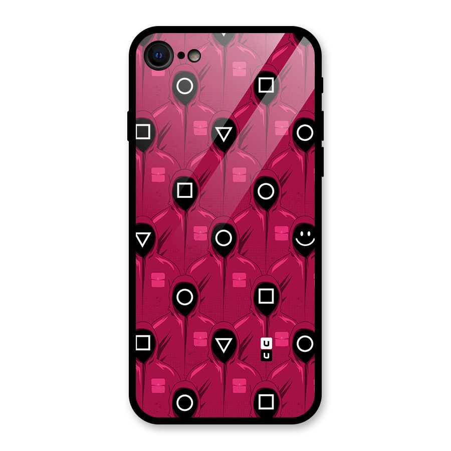 Squid Gamers Pattern Glass Back Case for iPhone 7