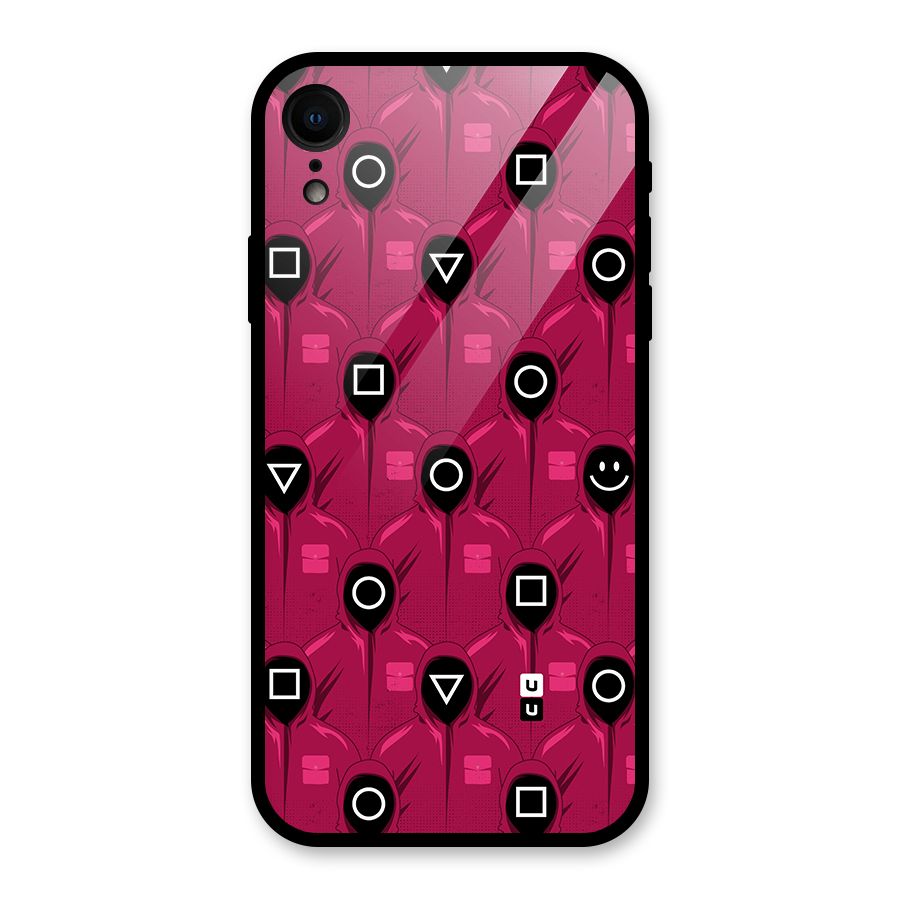 Squid Gamers Pattern Glass Back Case for iPhone XR