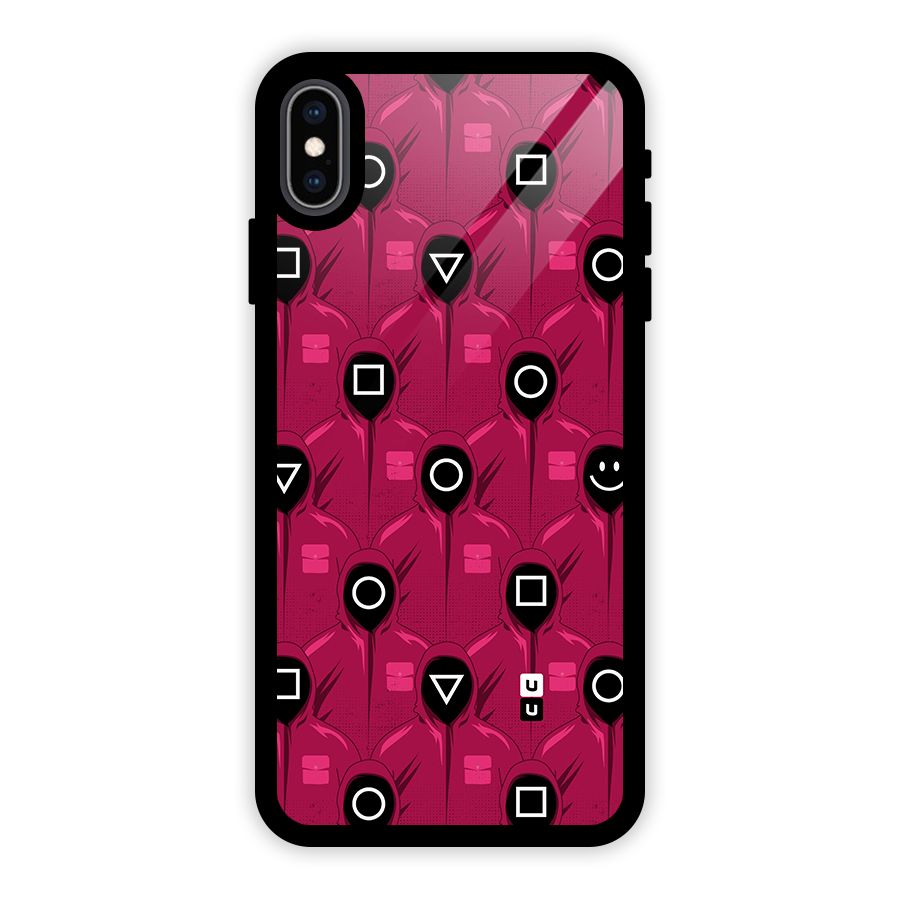 Squid Gamers Pattern Glass Back Case for iPhone XS Max