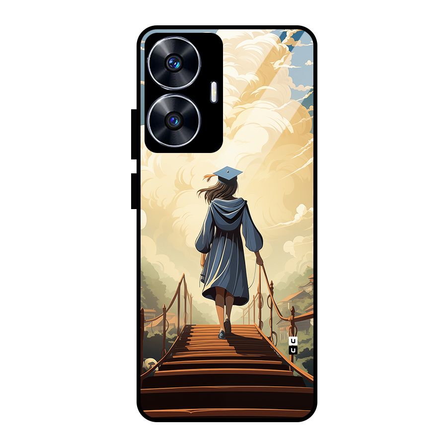 Stair Of Success Glass Back Case for Realme Narzo N55