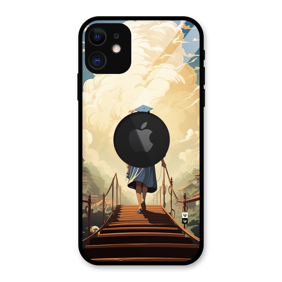 Stair Of Success Glass Back Case for iPhone 11 Logo Cut