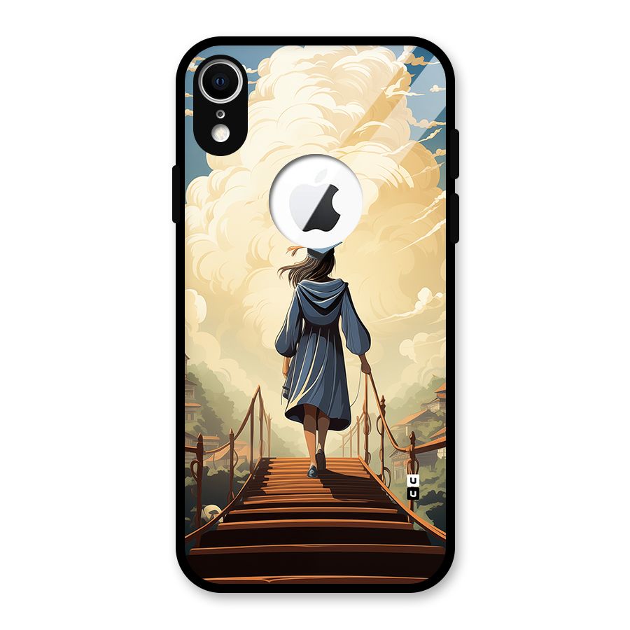 Stair Of Success Glass Back Case for iPhone XR Logo Cut
