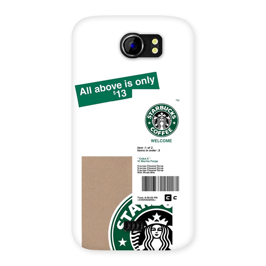 Starbucks Coffee Mocha Back Case for Canvas 2 A110