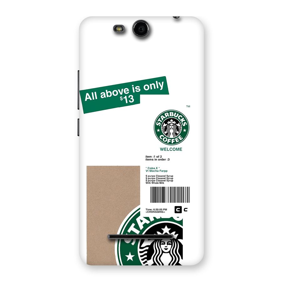 Starbucks Coffee Mocha Back Case for Canvas Juice 3 Q392