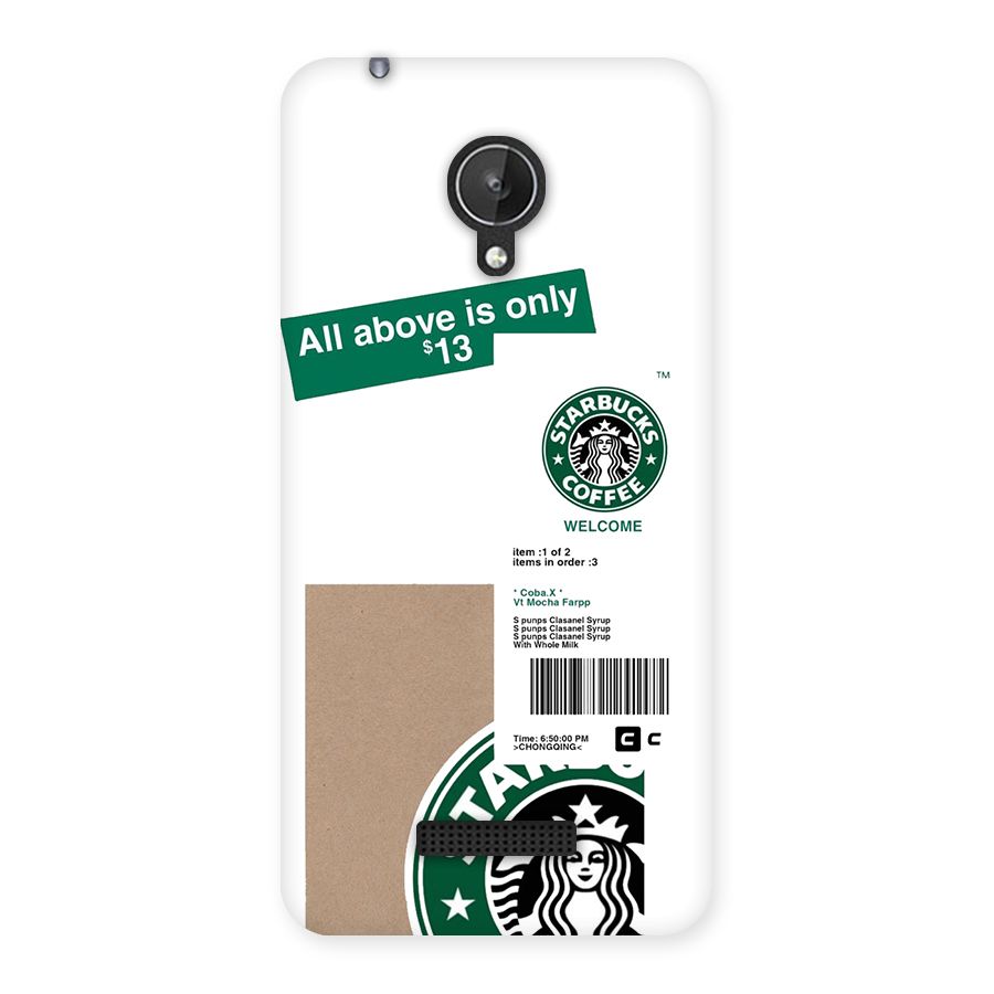 Starbucks Coffee Mocha Back Case for Canvas Spark Q380