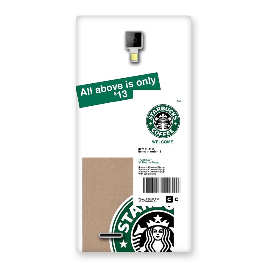 Starbucks Coffee Mocha Back Case for Canvas Xpress A99